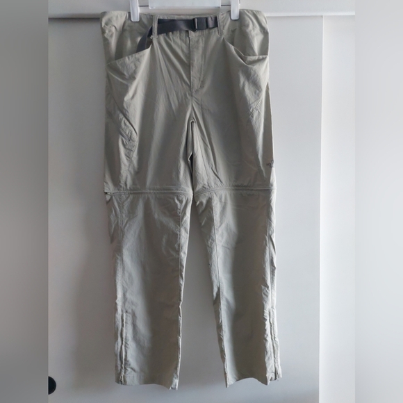 The North Face Convertible Belted Zip Off Hiking Pants Mens 36 Stone Beige - Picture 1 of 7
